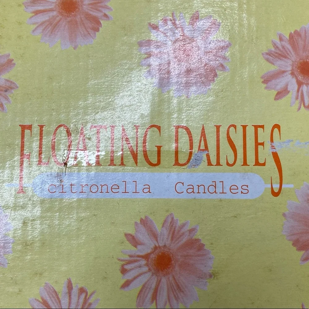 Vintage? Floating Yellow Daisies Citronella Candles (4) New In Box